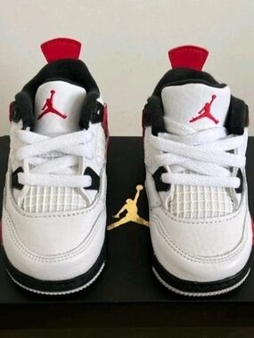 Air Jumpman Kids' White and Red Basketball Shoes